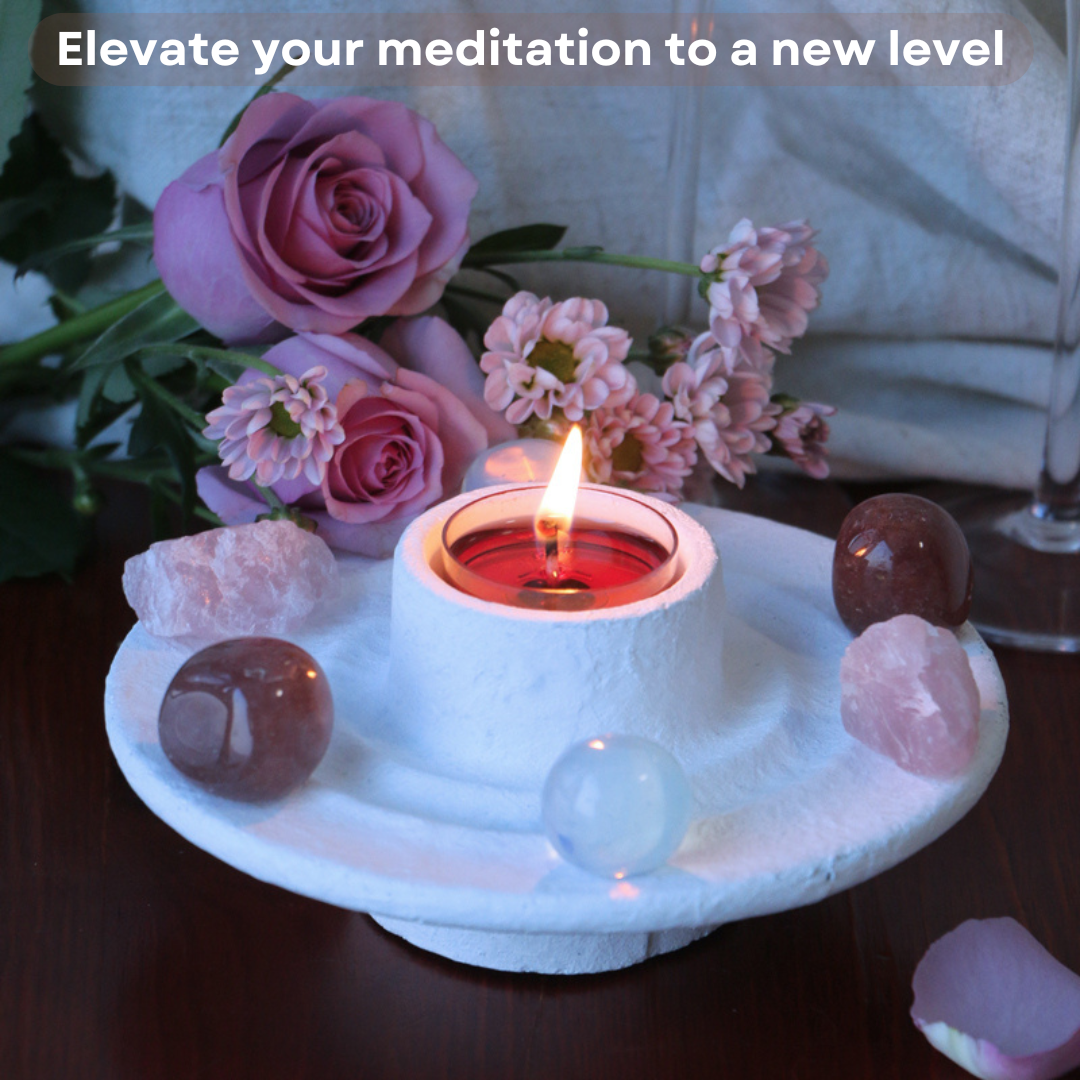 Crystal Grid Intention Candle - Healing Crystwinity