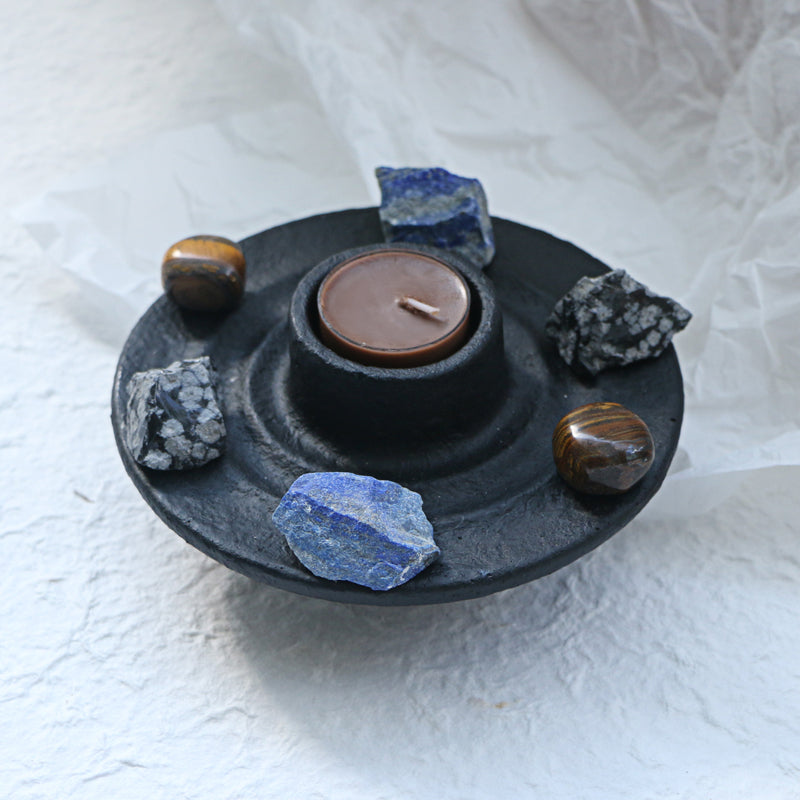 Crystal Grid Intention Candle - Healing Crystwinity