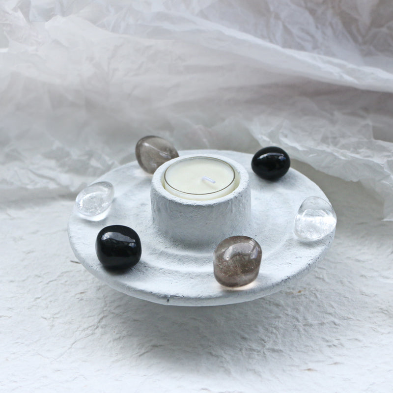 Crystal Grid Intention Candle - Healing Crystwinity