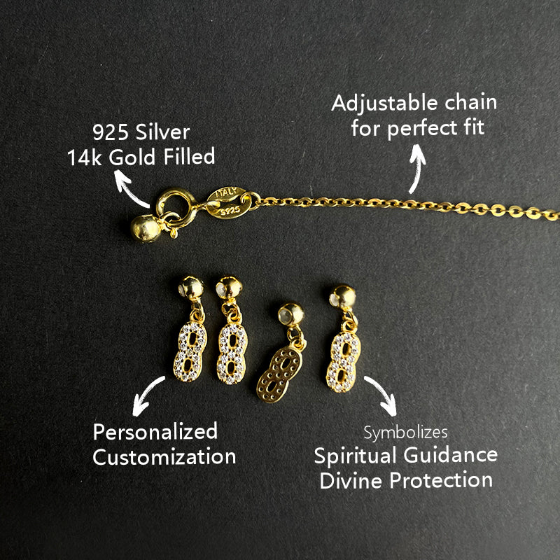 Customizable Angel Number Bracelet Silver 925 - Healing Crystwinity