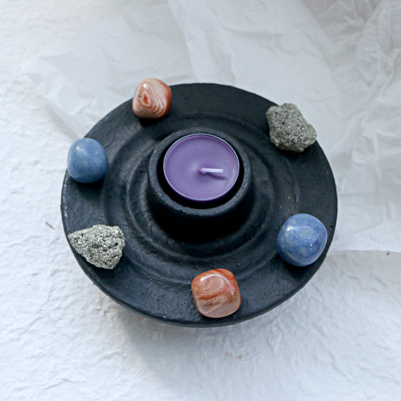 Success Crystal Grid Intention Candle - Healing Crystwinity
