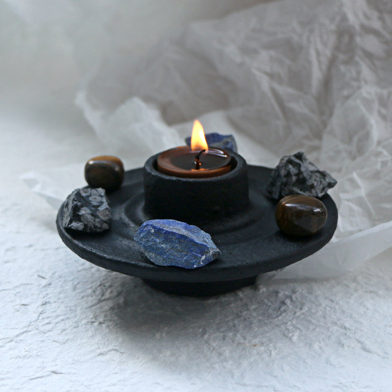 Protection Crystal Grid Intention Candle - Healing Crystwinity