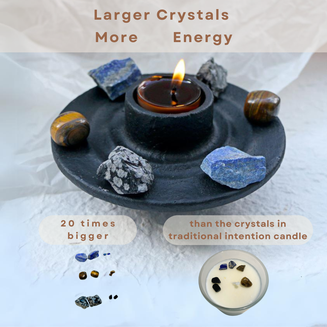 Crystal Grid Intention Candle - Healing Crystwinity