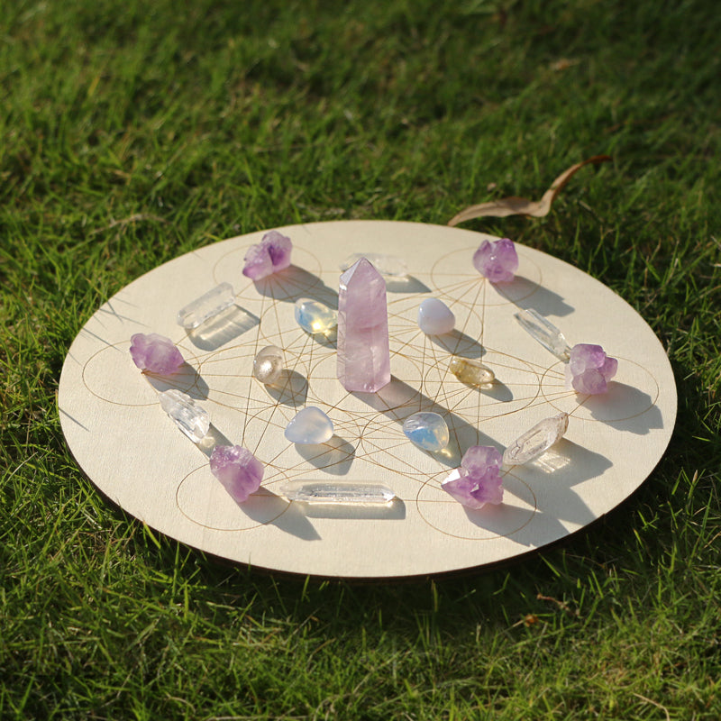 Mindfulness Meditation Amethyst Crystal Grid