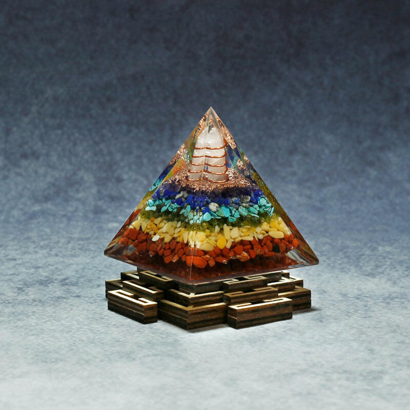 Orgone Energy Seven Chakra Crystal Pyramid