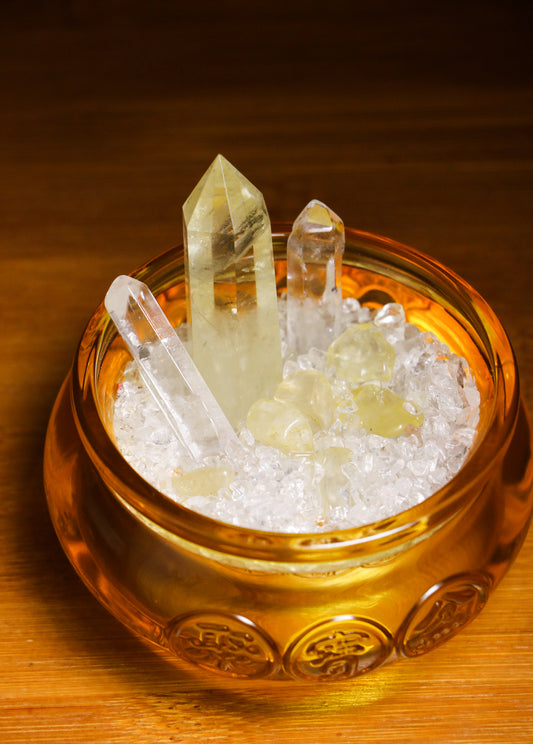 Crystal Treasure Basin Wealth Grid – Feng Shui Abundance & Prosperity Crystal Set - Healing Crystwinity