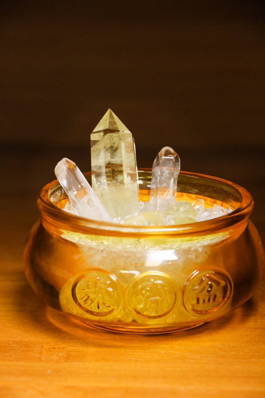 Crystal Treasure Basin Wealth Grid – Feng Shui Abundance & Prosperity Crystal Set - Healing Crystwinity