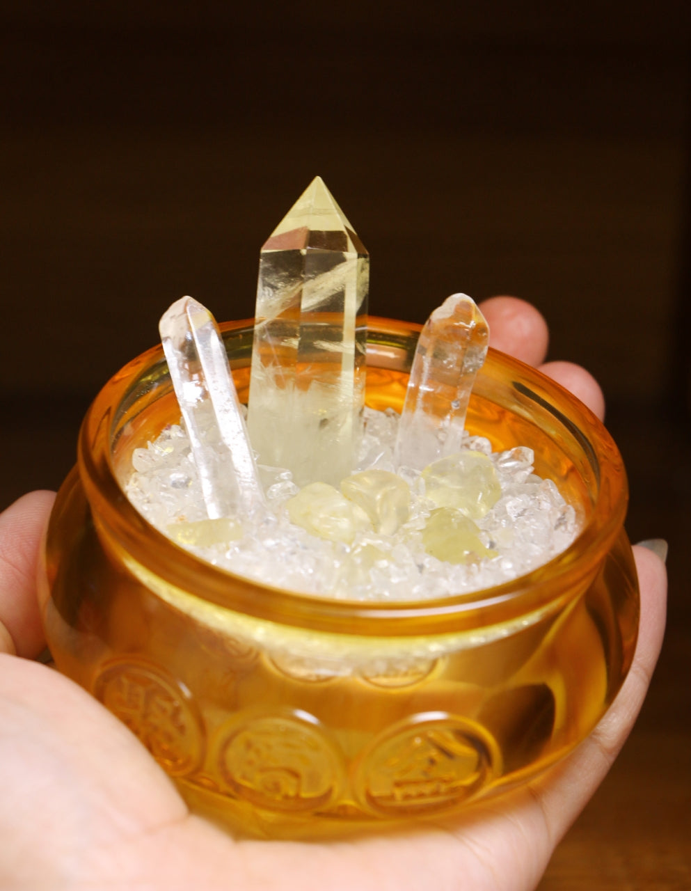 Crystal Treasure Basin Wealth Grid – Feng Shui Abundance & Prosperity Crystal Set - Healing Crystwinity