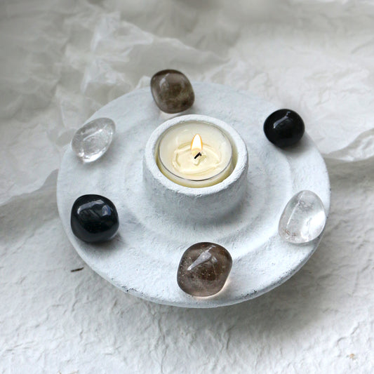 Cleansing Crystal Grid Intention Candle