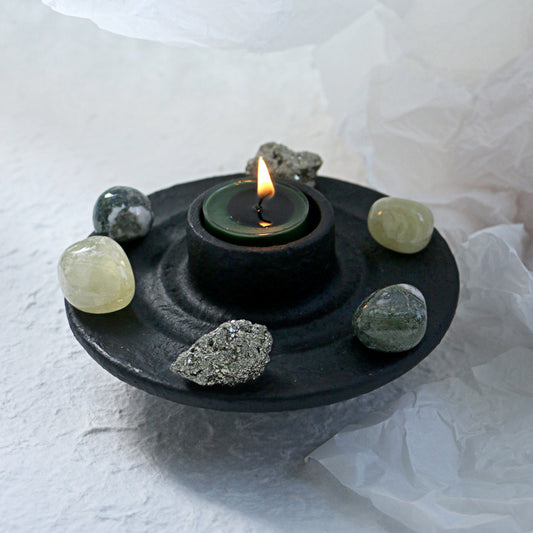 Abundance Crystal Grid Intention Candle