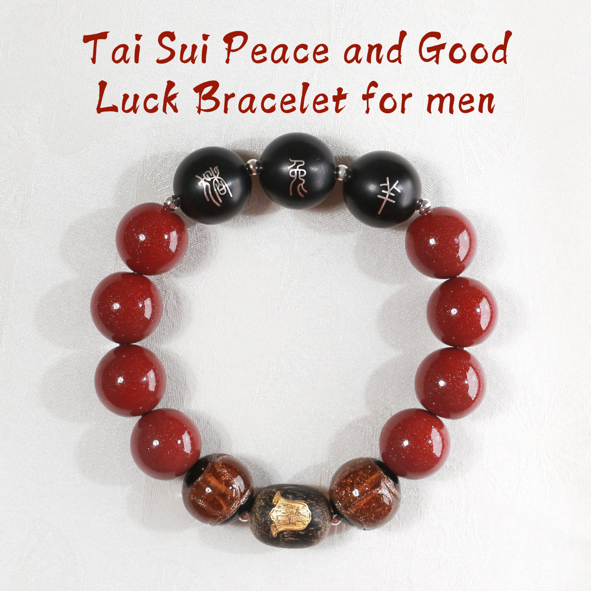 Tai Sui Peace and Good Luck Bracelet for Men & Women - Healing Crystwinity