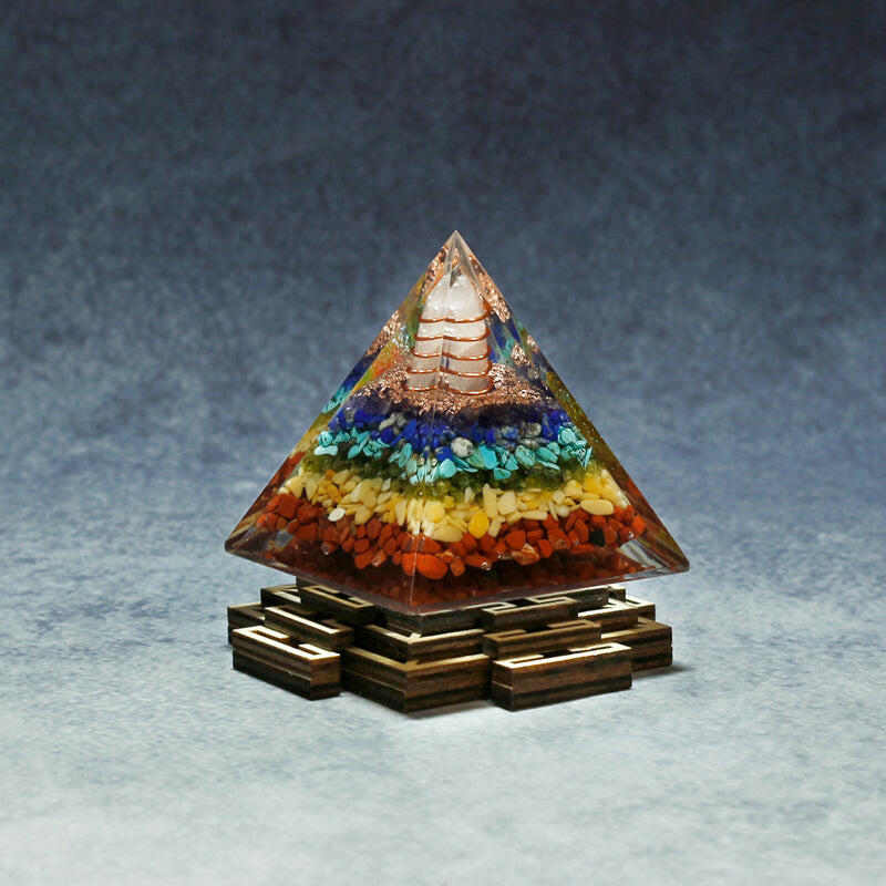  Orgone Energy Seven Chakra Crystal Pyramid