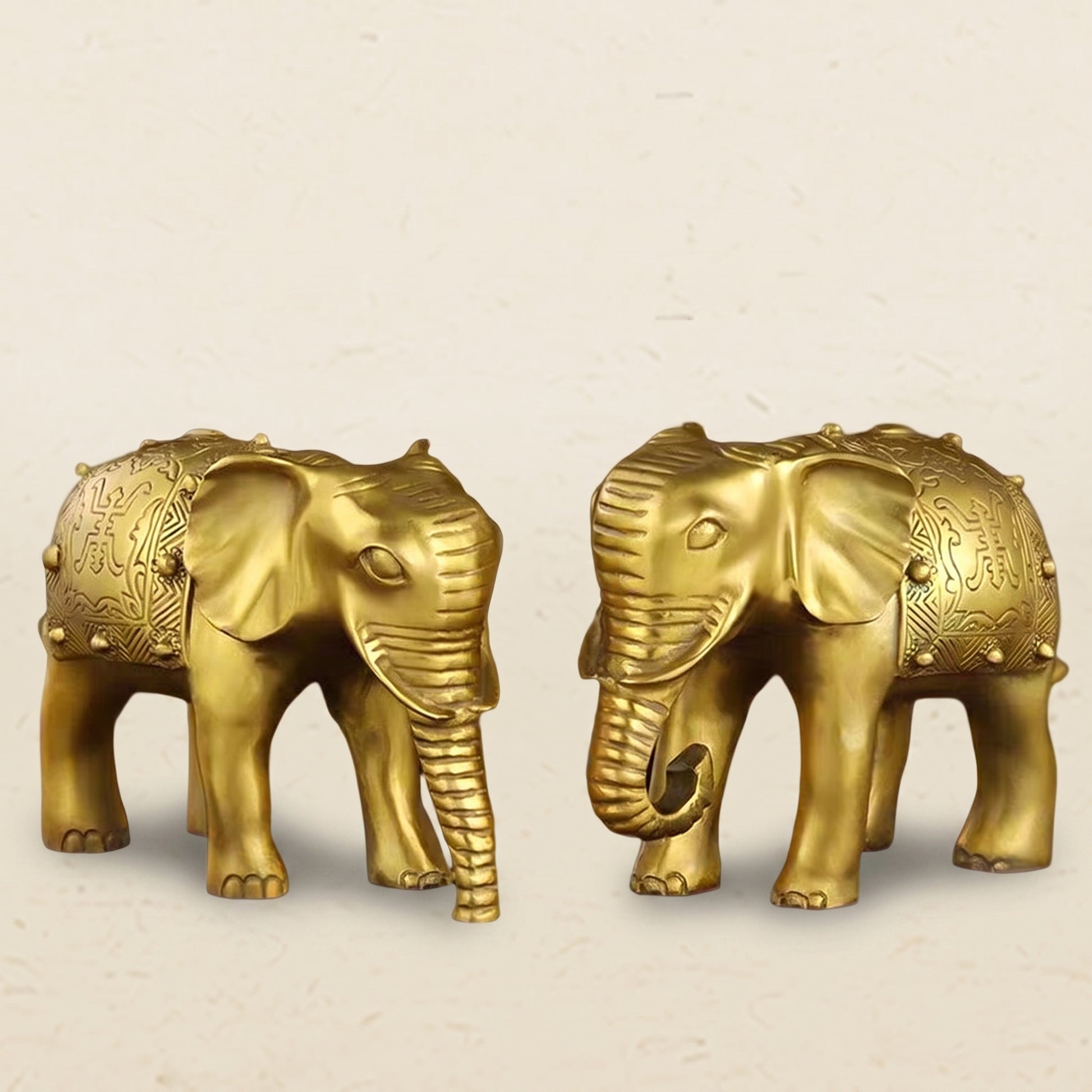 Brass Elephant Pair (吸水象) – view 1