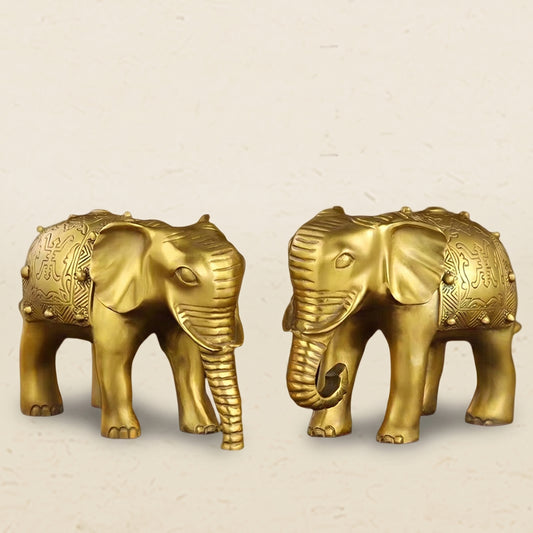 Brass Elephant Pair (吸水象) – view 1