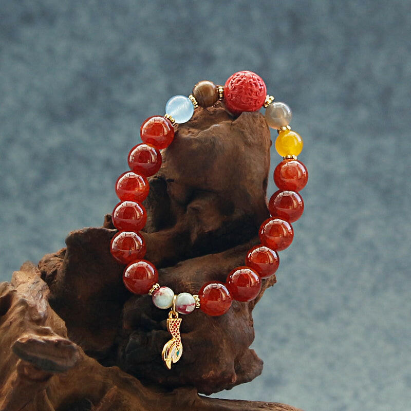  Energy Protection fire Dragon Agate Bracelet 