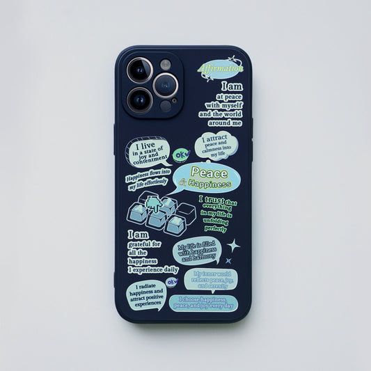 Peace & Happiness Affirmation Phone Case For iPhone 8-16